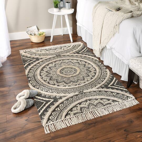 DII® Printed Natural Hand-Loomed Shag Rug